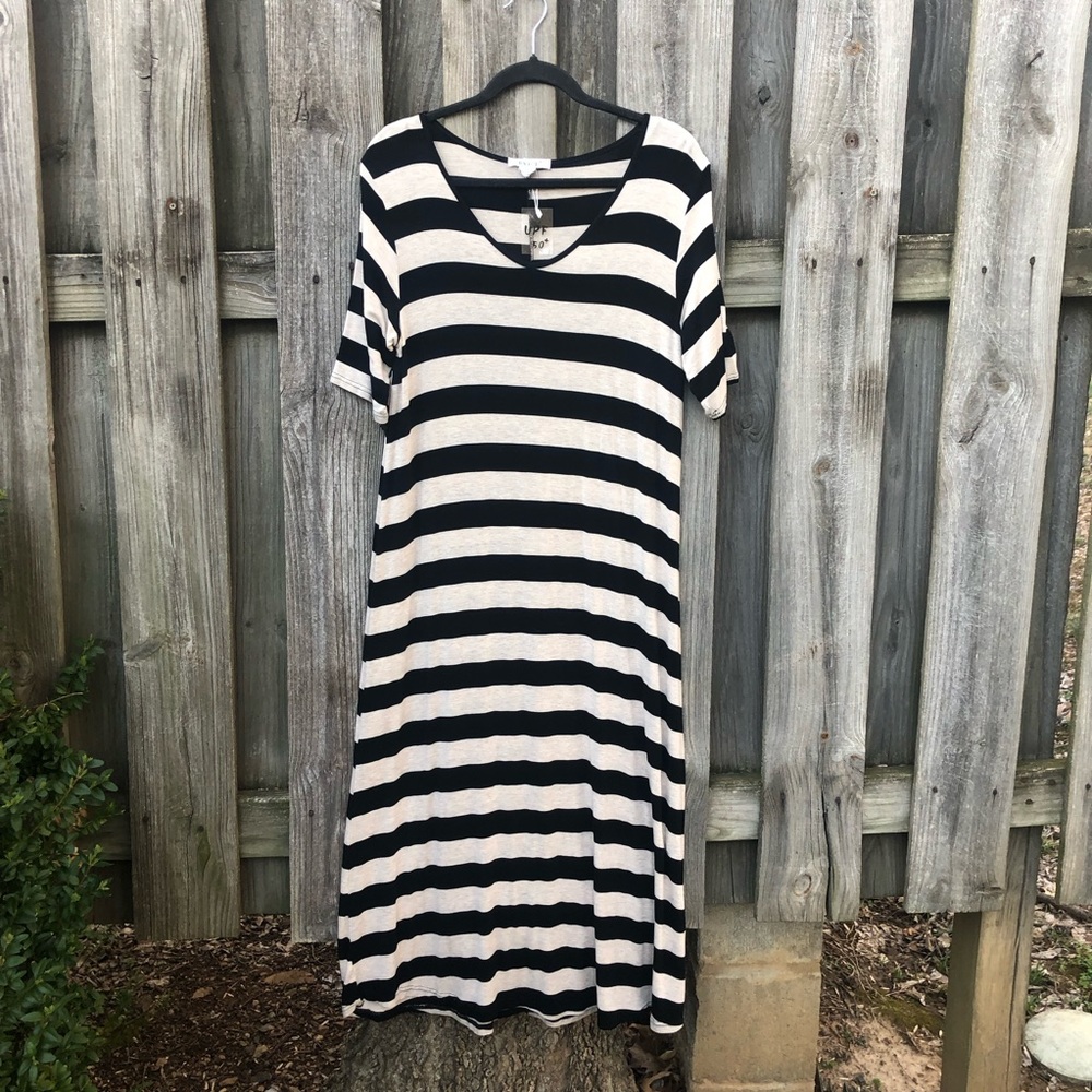 NWOT Exist striped t-shirt midi coverup dress.
